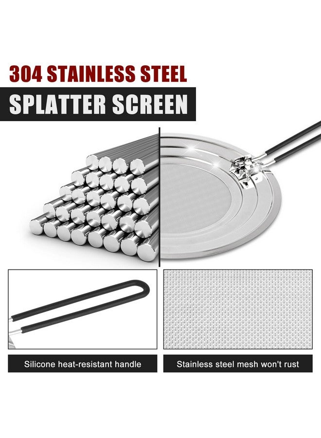 Nonley Stainless Steel Splatter Screen for Frying Pan - Grease Splatter Guard with Folding Handle - Cover Oil Splash from Bacon, Oil, or Deep Fryer - Food Strainer and Universal Cookware  - Image 2