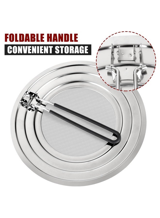 Nonley Stainless Steel Splatter Screen for Frying Pan - Grease Splatter Guard with Folding Handle - Cover Oil Splash from Bacon, Oil, or Deep Fryer - Food Strainer and Universal Cookware  - Image 4