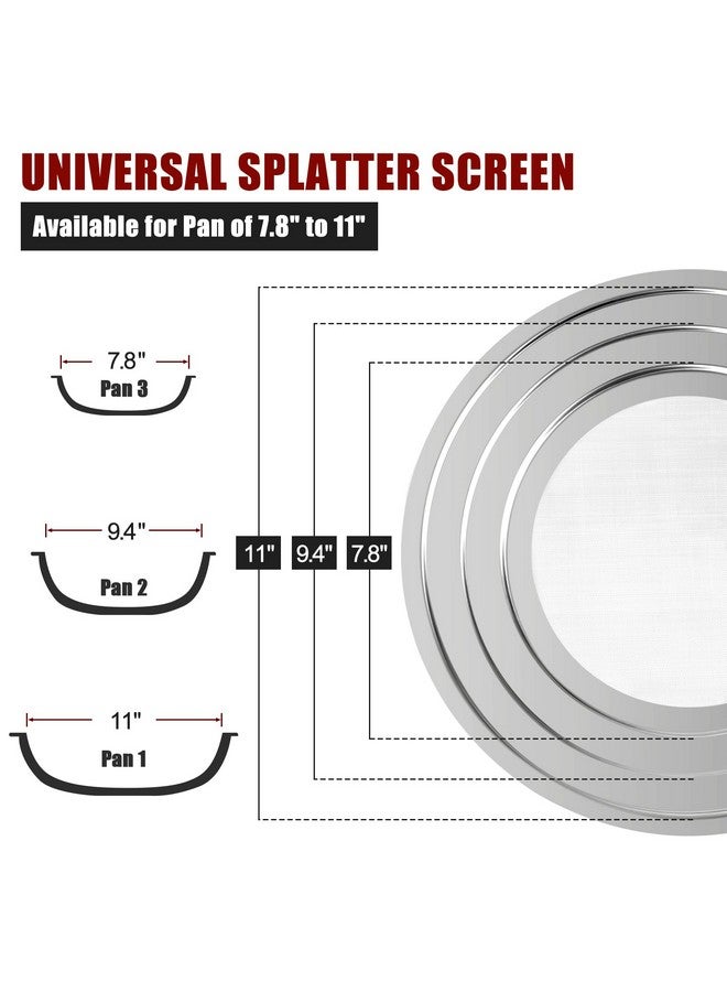 Nonley Stainless Steel Splatter Screen for Frying Pan - Grease Splatter Guard with Folding Handle - Cover Oil Splash from Bacon, Oil, or Deep Fryer - Food Strainer and Universal Cookware  - Image 3