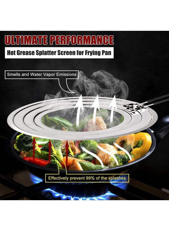 Nonley Stainless Steel Splatter Screen for Frying Pan - Grease Splatter Guard with Folding Handle - Cover Oil Splash from Bacon, Oil, or Deep Fryer - Food Strainer and Universal Cookware  - Image 5