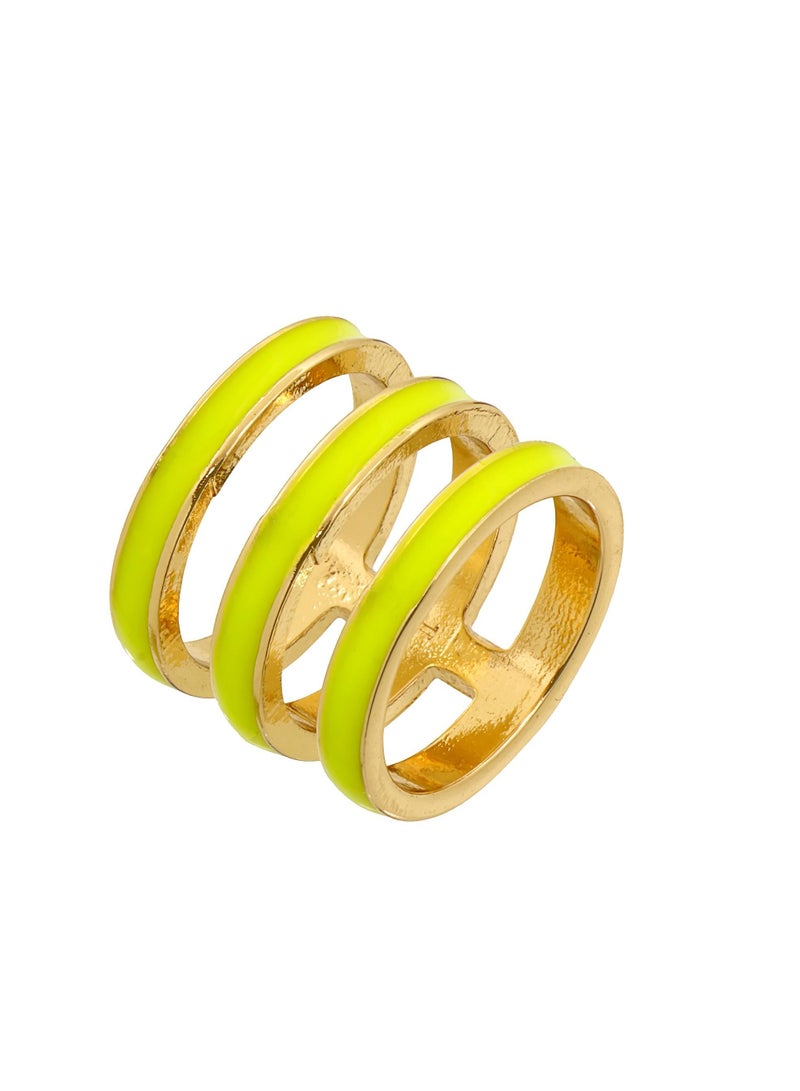 فاشن بوكس خاتم ثلاثي أصفر