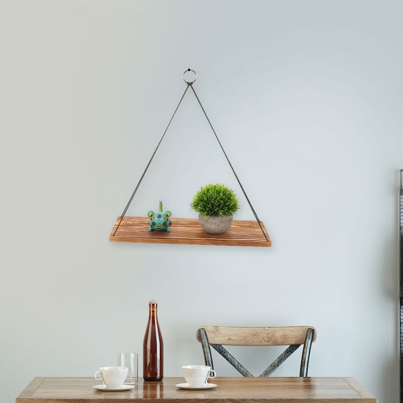 🌱 رف خشبي طبيعي متعدد الاستخدامات للنباتات الداخلية مع تصميم متين للتعليق - Image 5
