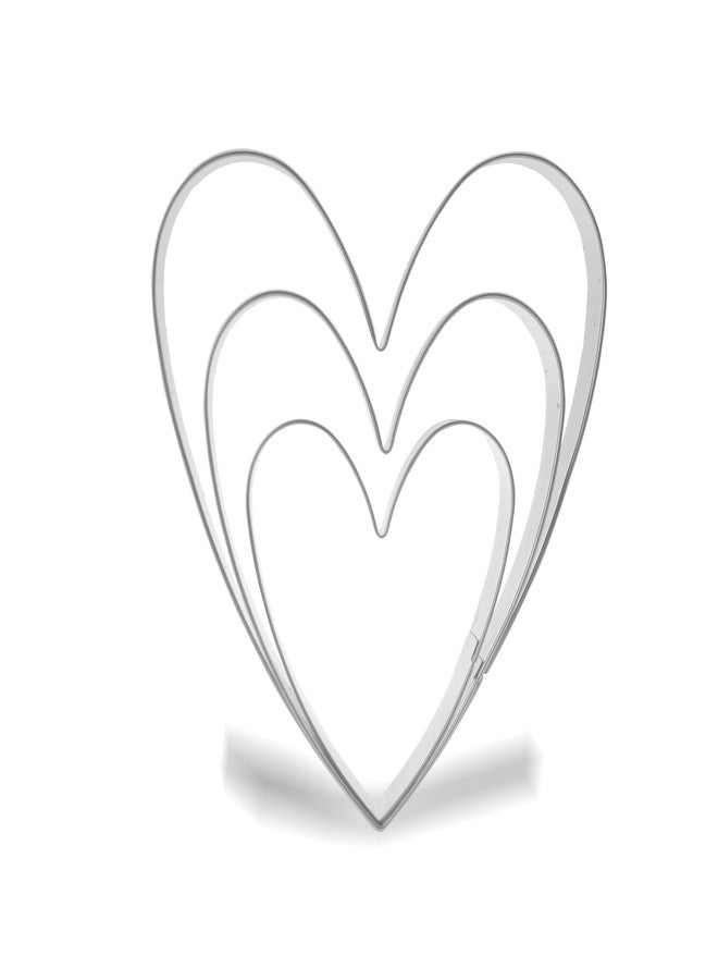 Keewah Valentine's Heart Cookie Cutter Set - 5”,4”,3” - 3 Piece - Stainless Steel - Image 1