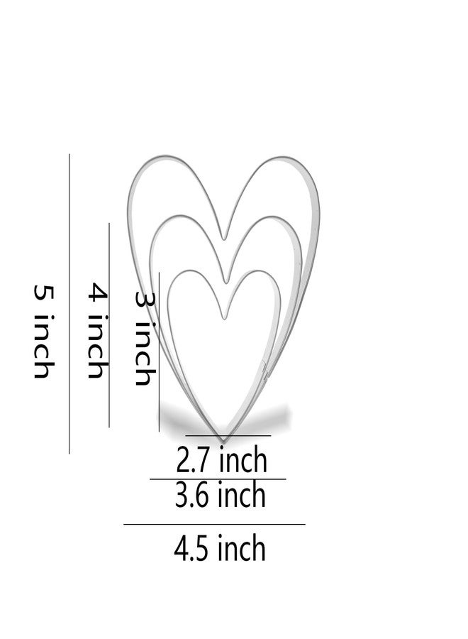 Keewah Valentine's Heart Cookie Cutter Set - 5”,4”,3” - 3 Piece - Stainless Steel - Image 2