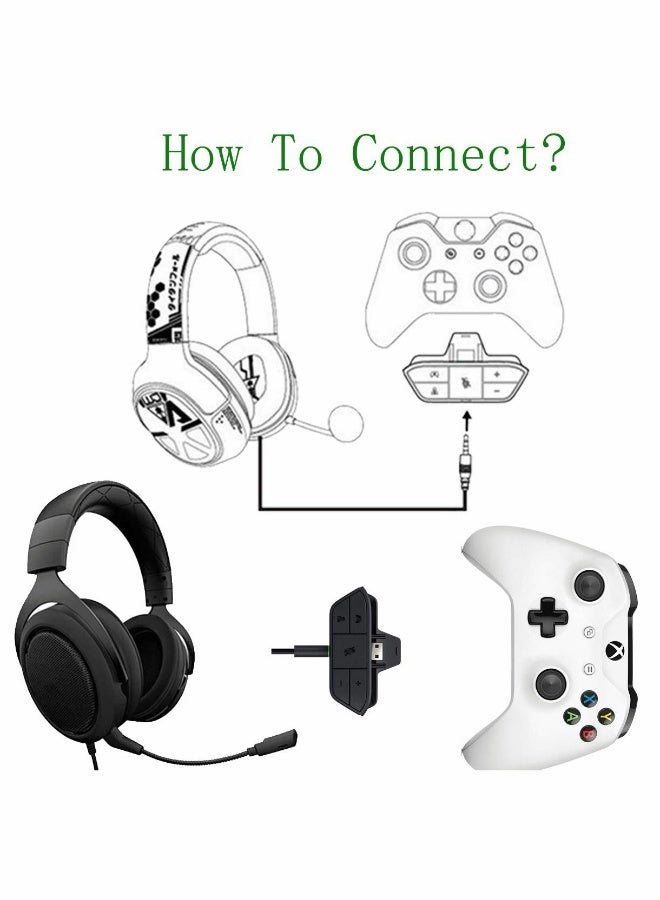 Stereo Headset Adapter for Xbox One, Audio Mic Headphone Converter, Adjust Audio Balance, Volume, Mic Directly - Image 3