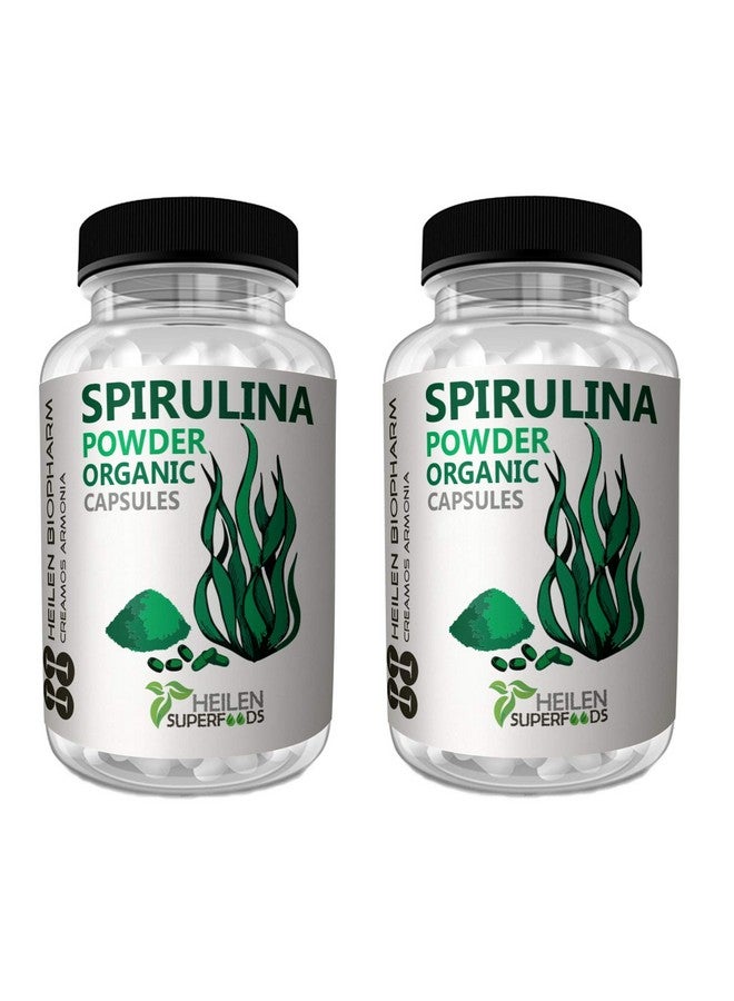 Heilen Biopharm Heilen Biopharm Spirulina Capsules For Natural Energy - 500 mg x 180 Capsules Per Bottle Pack of 2  - Image 1