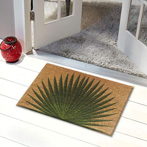 ATMAH Palm Leaf Coir Doormat, (40Cm X 60Cmbrown,Green, Rectangular) - Image 2