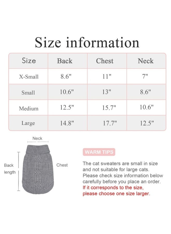 Warm Knitted Cat Sweater, Turtleneck Sleeveless Outfit for Cats & Small Dogs, Perfect Winter Clothes for Cold Season (L)  - Image 3
