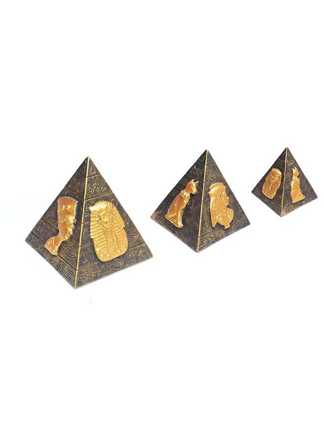 immatgar - immatgar pharaonic pyramids Statue ancient Egyptian souvenirs gifts for women and men Home Décor Sculpture Pharaohs art (shape5 - Golden3 - 8 CM Height) - Image 1
