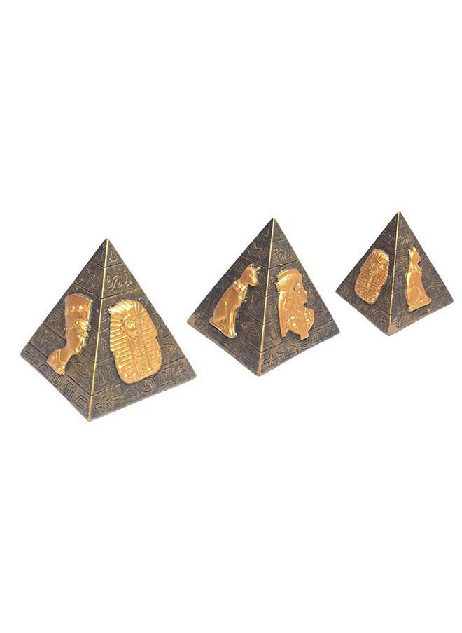 immatgar - immatgar pharaonic pyramids Statue ancient Egyptian souvenirs gifts for women and men Home Décor Sculpture Pharaohs art (shape5 - Golden3 - 8 CM Height) - Image 1