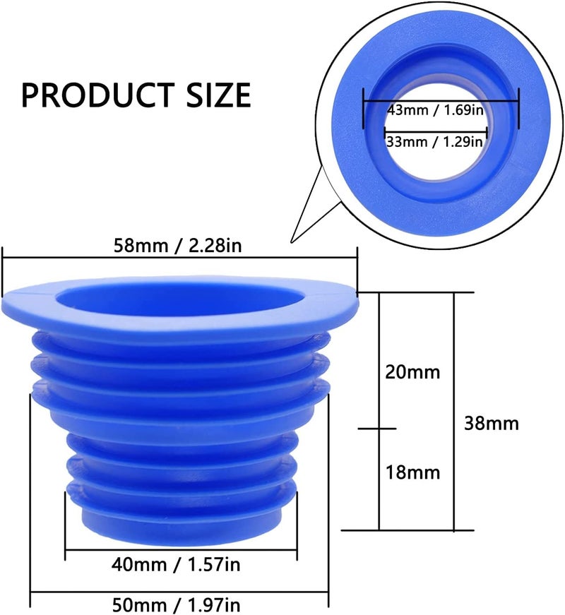 Mockery Mockery Drain Pipe Seal Deodorant Silicone Plug Sealing Plug Sewer Seal Ring for Washing Machine Bathroom Kitchen Cleaning Tools, Sealing Plug, Drain Tube Sewer Seal Ring (Pack of 4)  - Image 2