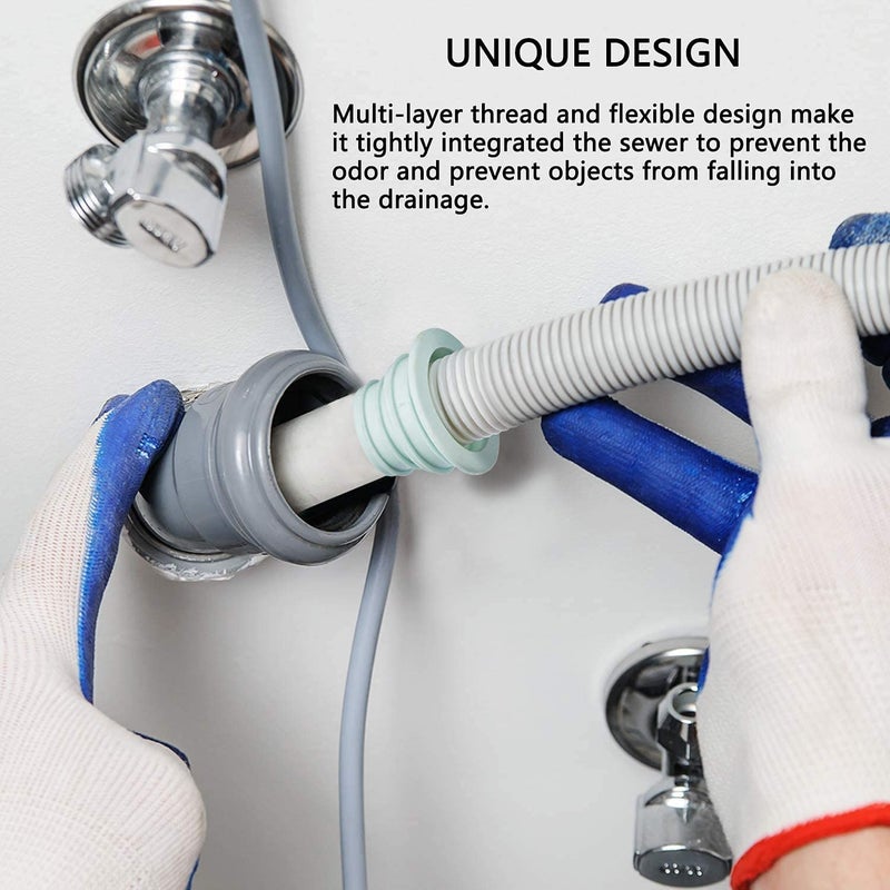 Mockery Mockery Drain Pipe Seal Deodorant Silicone Plug Sealing Plug Sewer Seal Ring for Washing Machine Bathroom Kitchen Cleaning Tools, Sealing Plug, Drain Tube Sewer Seal Ring (Pack of 4)  - Image 3