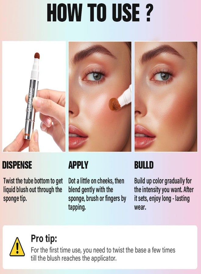 JEMPET Lightweight All-day Liquid Blush Tint - Natural-Looking Weightless Watercolor Sheer Finish Cheek Blusher (Pale peach-02) - Image 5