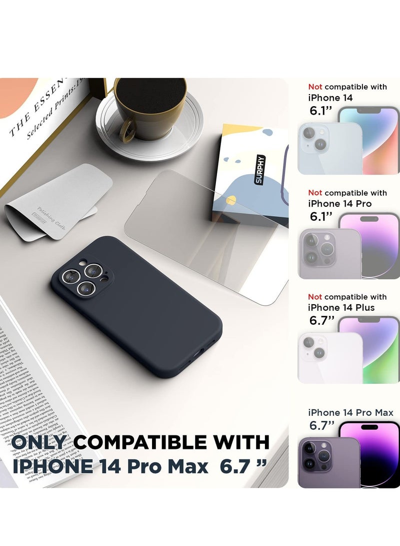 Case Compatible with iPhone 14 Pro MAX with Screen Protector, Silicone Case with Camera Protection, Case Compatible with iPhone 14 Pro MAX 6.7" (Night Blue) - Image 2