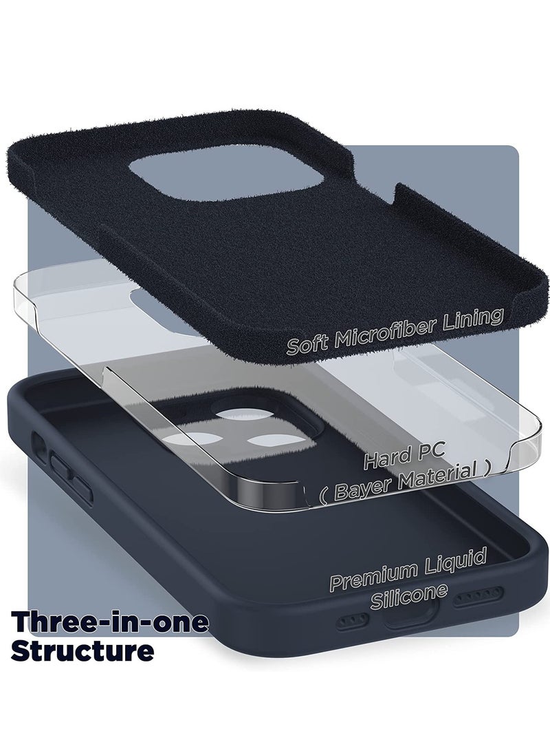 Case Compatible with iPhone 14 Pro MAX with Screen Protector, Silicone Case with Camera Protection, Case Compatible with iPhone 14 Pro MAX 6.7" (Night Blue) - Image 5