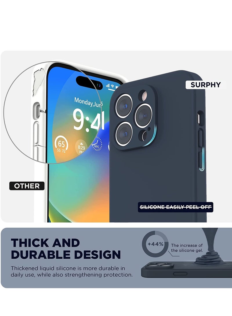 Case Compatible with iPhone 14 Pro MAX with Screen Protector, Silicone Case with Camera Protection, Case Compatible with iPhone 14 Pro MAX 6.7" (Night Blue) - Image 3