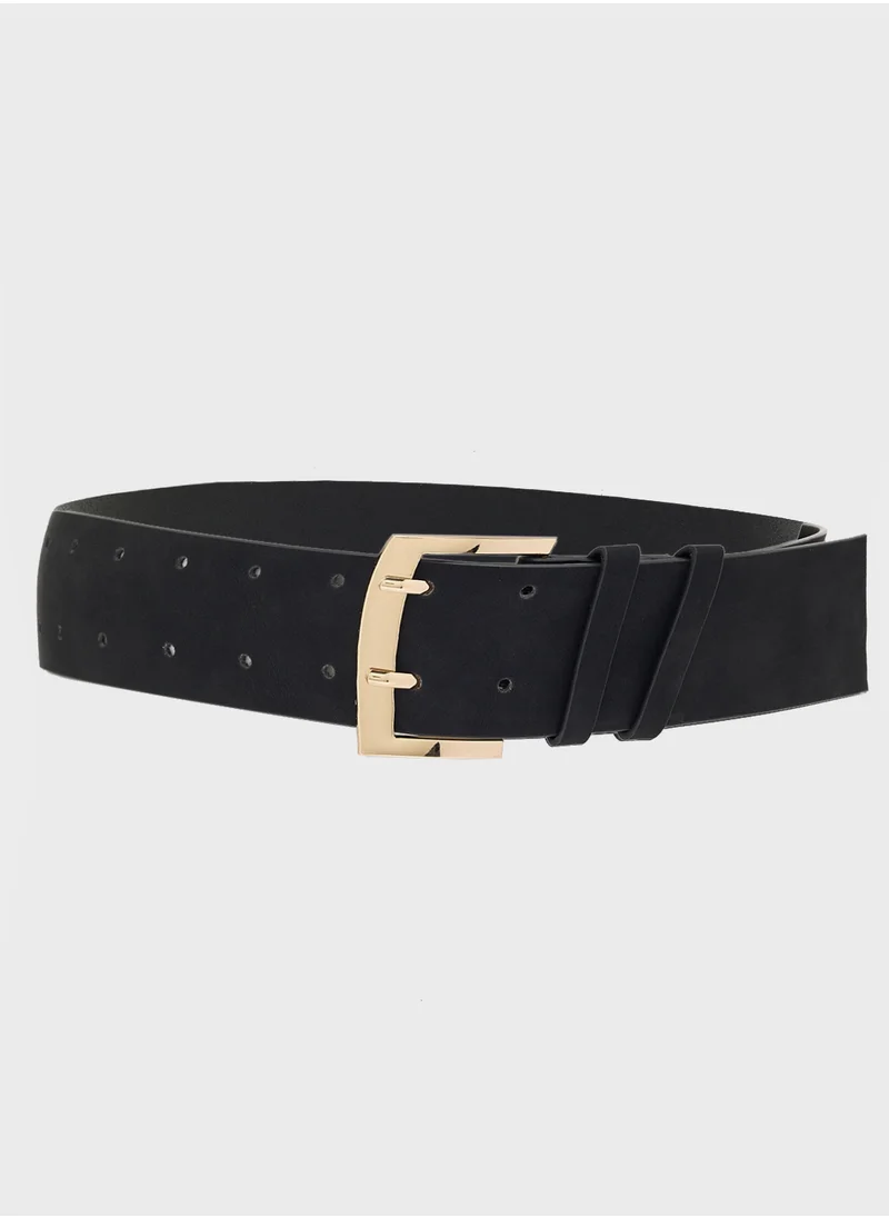 Ginger Wide Belt With Gold Buckle
