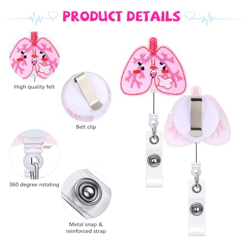OFIFO® 8Pcs Retractable Badge Reels Cartoon Medical-Themed Embroidered ID Card Holder Snap -Button Closure Retractable Reels with Attach Clip, Ideal for Nurses, Medical Staffs, Hospital Workers - Image 4