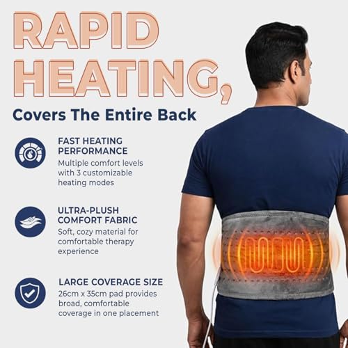 Dr.Odin Dr. Odin Heating Belt for Back and Joint Pain – Electric Heat pad with 3 Adjustable Heat Settings & Temperature Controller – Pain Relief for Muscle, Neck, Shoulder, Knee, Leg (Grey) - Image 4