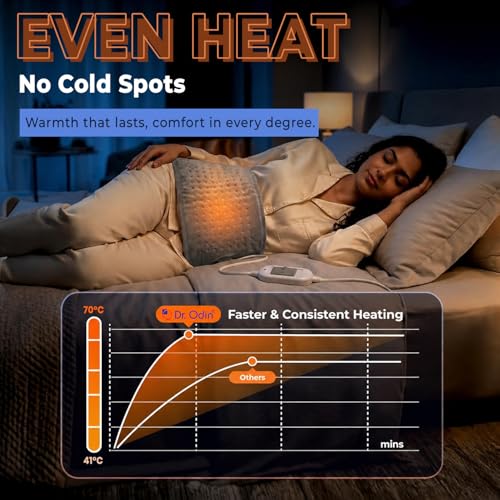 Dr.Odin Dr. Odin Heating Belt for Back and Joint Pain – Electric Heat pad with 3 Adjustable Heat Settings & Temperature Controller – Pain Relief for Muscle, Neck, Shoulder, Knee, Leg (Grey) - Image 3