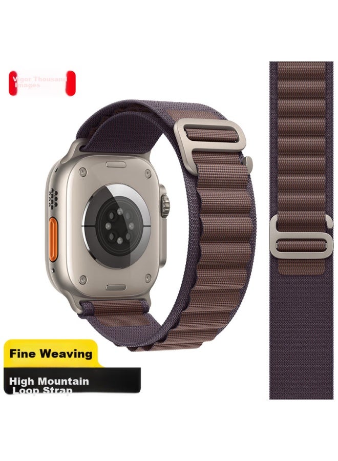 Wei Qiantu Weiqiantu Compatible Apple Watch Band For Utra2/S10/S9/S8/S7, High Mountain Loop Band For S6/S5/Se, Nylon Woven Sports Band, 44/45/49Mm, Indigo Blue - Image 1