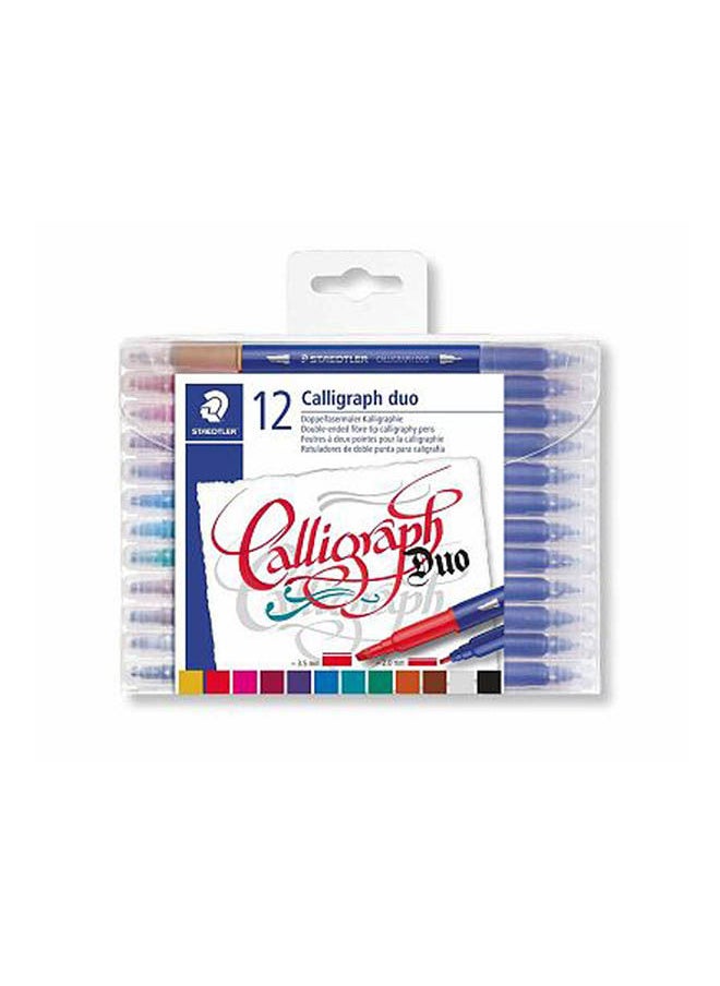 STAEDTLER Double-Ended Calligraphy Coloring Pen 12 Pcs Multicolour 