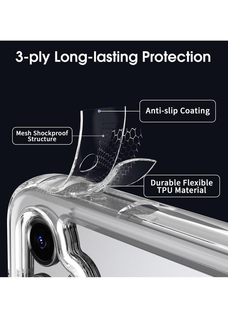 Techie حافظة سامسونج جالاكسي A25 TPU ذات زاوية ناعمة وشفافة ومضادة للصدمات ومضادة لبصمات الأصابع وغطاء خلفي واقٍ شفاف - Image 3
