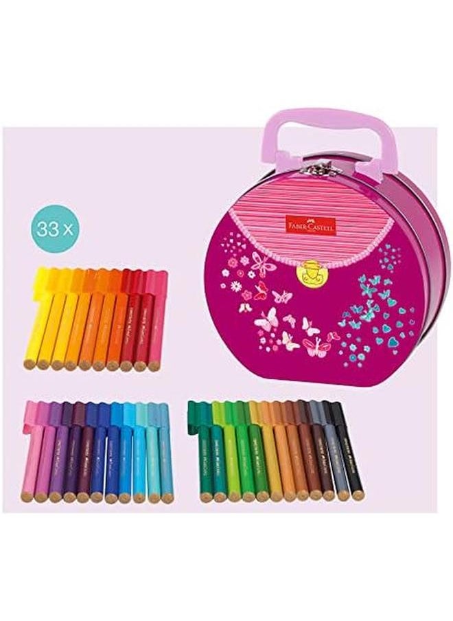 FABER-CASTELL - Connector Fibre Tip Pen In Handbag Tin 33 Piece Set Multicolor - Image 1