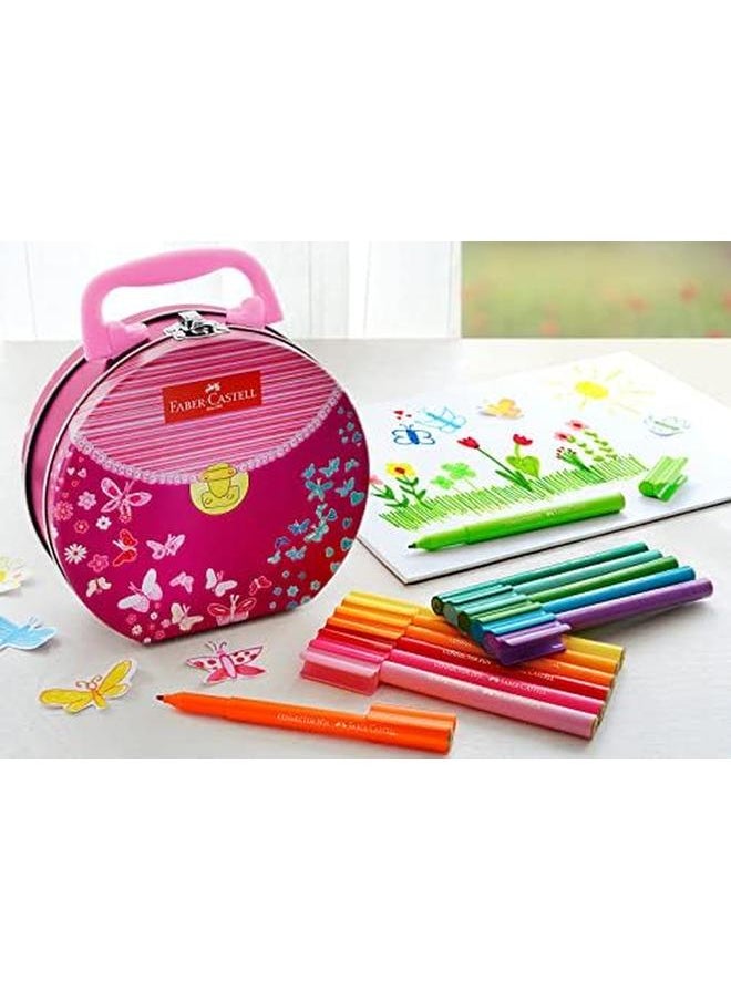 FABER-CASTELL - Connector Fibre Tip Pen In Handbag Tin 33 Piece Set Multicolor - Image 1