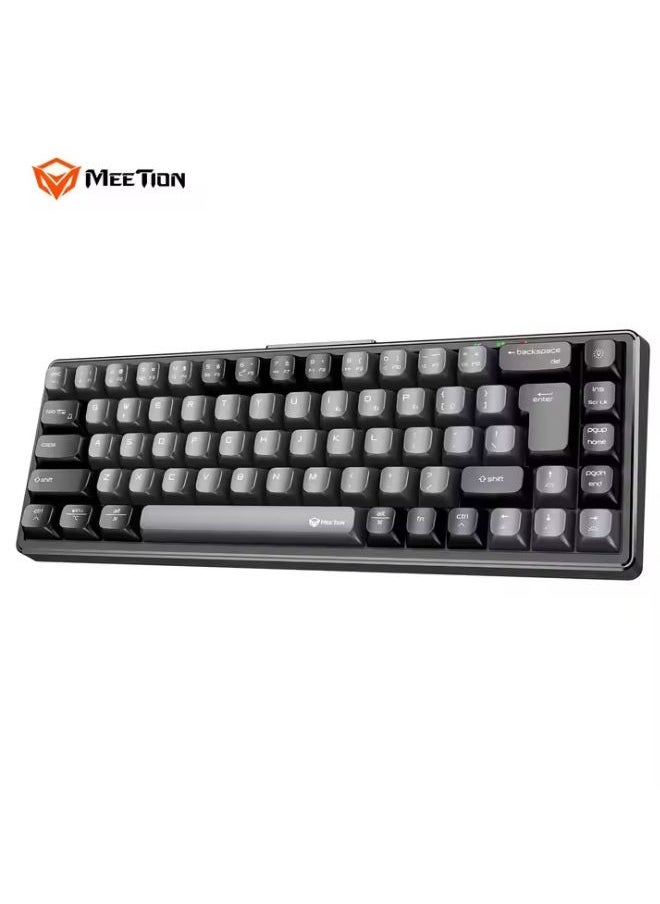 ميشين لوحة مفاتيح الألعاب الميكانيكية اللاسلكية MEETION MK12 RGB المزودة بـ 68 مفتاحًا قابلة للتبديل السريع 2.4G/BT5.0/اتصال سلكي ثلاثي الأوضاع لوحة مفاتيح الألعاب الميكانيكية الصغيرة  - Image 2