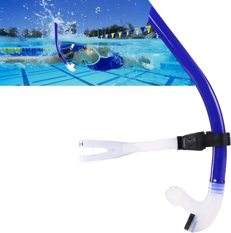 Focevi Swim Snorkel for Lap Swimming,Adult Swimmers Snorkeling Gear for Swimming Snorkel Training in Pool and Open Water,Snorkle Center Mount Silicone Mouthpiece One-Way Purge Valve - Image 1