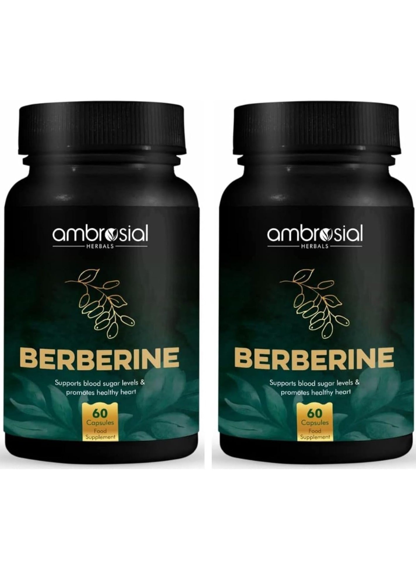 Berberine to Support Blood Sugar Level & Promotes Healthy Heart - 60x2 Capsules Food Supplement 