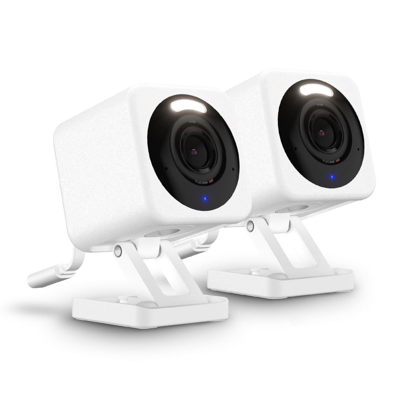 WYZE Cam v4 (Latest Model), 2.5K AI Security Camera, Indoor/Outdoor Cameras for Home Security, Baby Monitor & Pet Camera, Color Night Vision, No Subscription Required, Free Expert Help (2 Pack) - Image 1