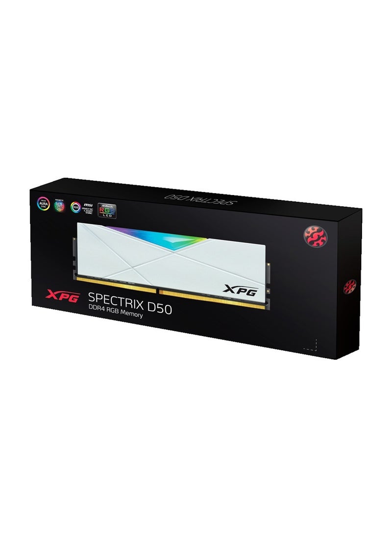 ADATA XPG Spectrix D50 32GB (32GBX1) DDR4 RGB Memory, 3600MHz Memory Speed, CL 18-20-20 CAS Latency, Supports Intel XMP 2.0, AX4U360032G18I-SW50  - Image 4