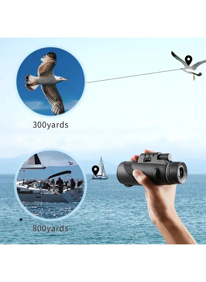 Black 10x50mm High Definition Monocular Telescope Portable Handheld for Outdoor Wildlife Bird Watching - Image 4