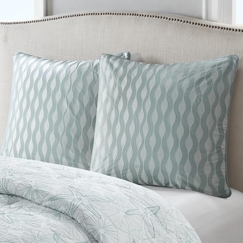 Harbor House Modern Fashionable Design Euro Sham - European Square Decorative Pillow Cover, Zipper Closure (Pillow Insert NOT Included), Blue 26x26 - Image 1