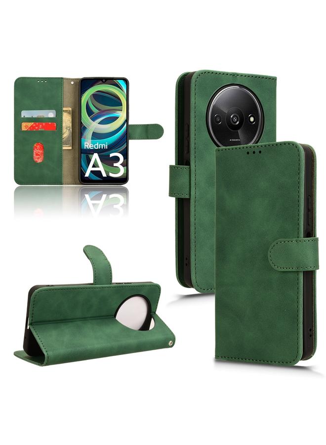Case For Xiaomi Redmi A3 Skin Feel Magnetic Flip Leather Phone Case