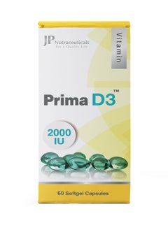 JAMJOOM PHARMA Prima D3 Vitamin D 2000 Iu 60 Capsules 