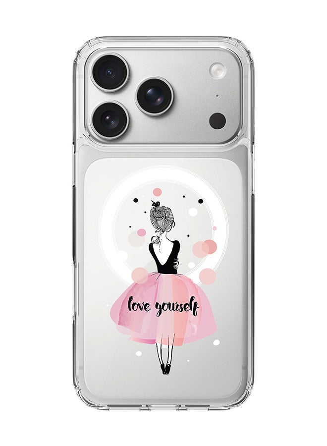 Stylizedd Classic Clear MagSafe Case for iPhone 17 Pro , Hybrid Soft Case Flexible Edges Anti Drop TPU PC Gel Thin Transparent Cover [ Designed for iPhone 17 Pro ] - Love Yourself