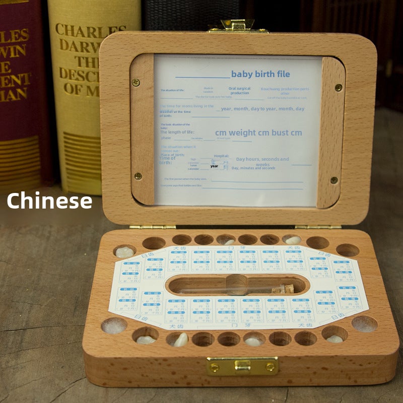 Baby Tooth Keepsake Wooden Box FrameFillet Photo Frame-Chinese Fillet Photo Frame-Chinese