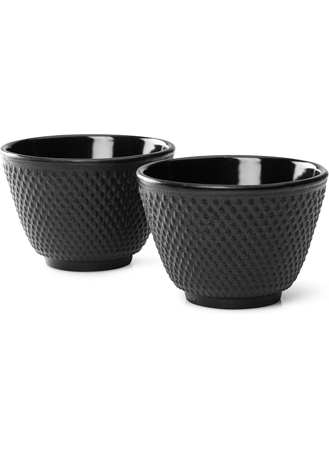 S-TOP Cast Iron Tea Mugs Jang, Set of 2, Black 7.8 x 5.3 cm G004Z - Image 1