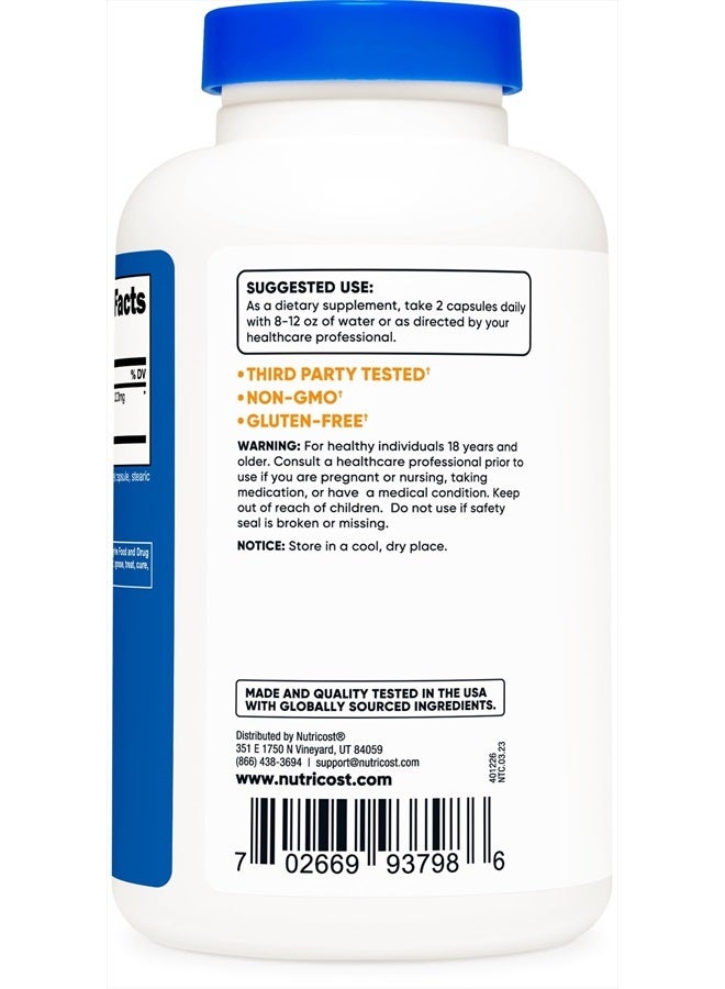 Nutricost بانكس جينسنغ 1000 ملغ، 240 كبسولة - غير معدلة وراثيًا، خالية من الغلوتين، 120 حصة - Image 5