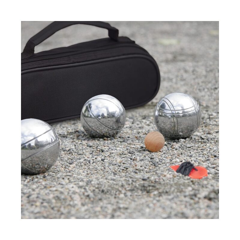 Petanque Game Set, Metal Outdoor Bocce Ball Kit, Classic French Boules Game Set with 8 Premium 73 mm Steel Balls, Wooden Jack Ball, Measuring Tool and Black Carrying Case - Image 3