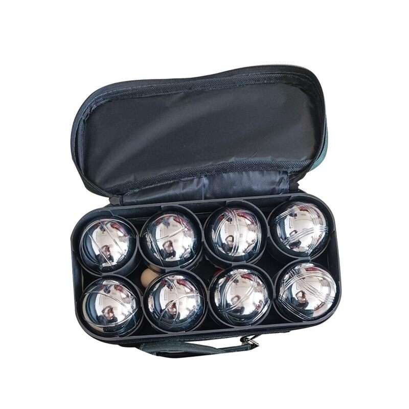 Petanque Game Set, Metal Outdoor Bocce Ball Kit, Classic French Boules Game Set with 8 Premium 73 mm Steel Balls, Wooden Jack Ball, Measuring Tool and Black Carrying Case - Image 1