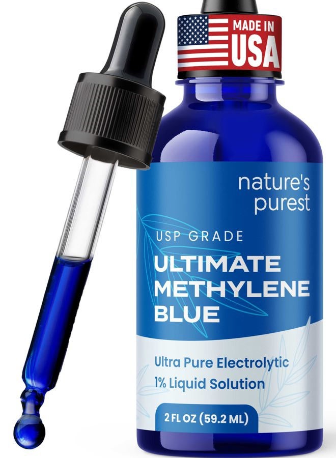 Sweat & Soul Methylene Blue Pharmaceutical Grade 2oz - Made in USA - Balanced Electrolytic 1% Solution - USP Grade, No Formaldehyde, No Alcohol, 3rd Party Tested - Image 1