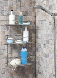 Primanova Primanova Fest Stainless Shower Caddy Against Rust Wall Mounted Bathroom Shower Shelves With Hooks For Storage And Organize Bathroom Accessories 3 Tiers  - Image 3
