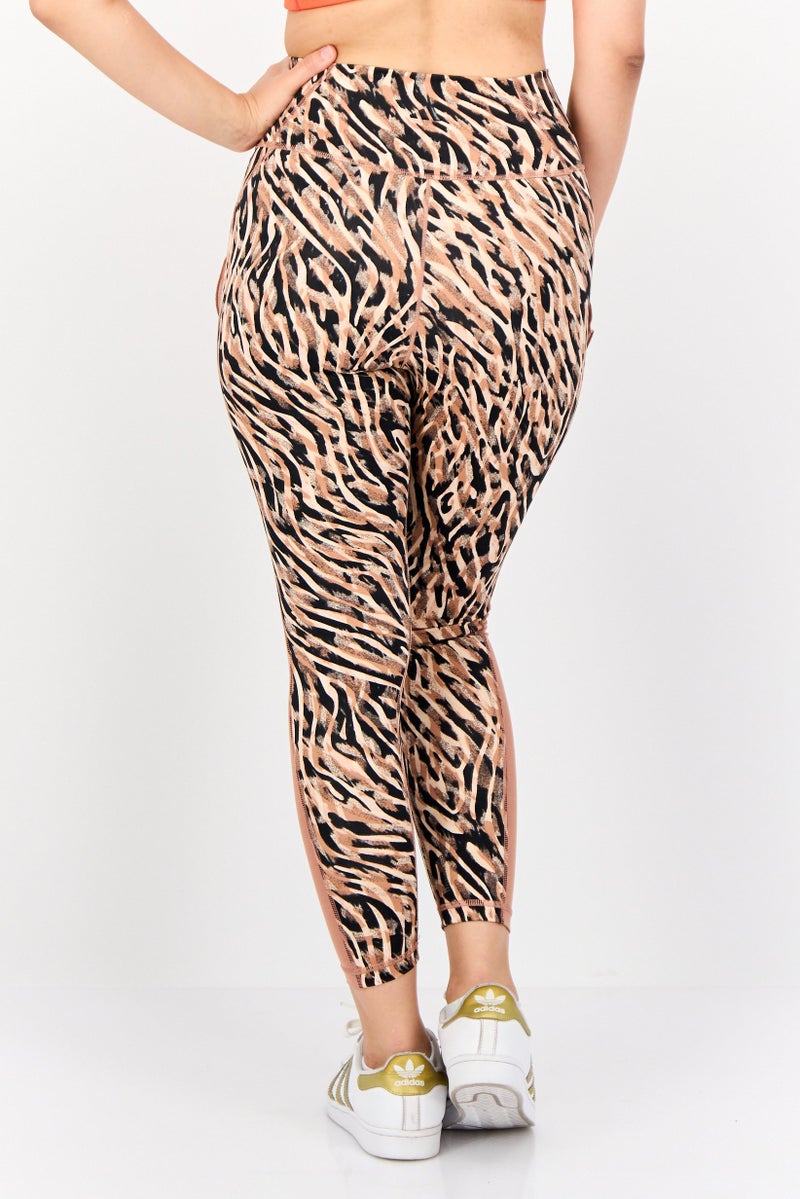 Adidas Women Tight  Fit Training Leggings, Tan  - Image 3