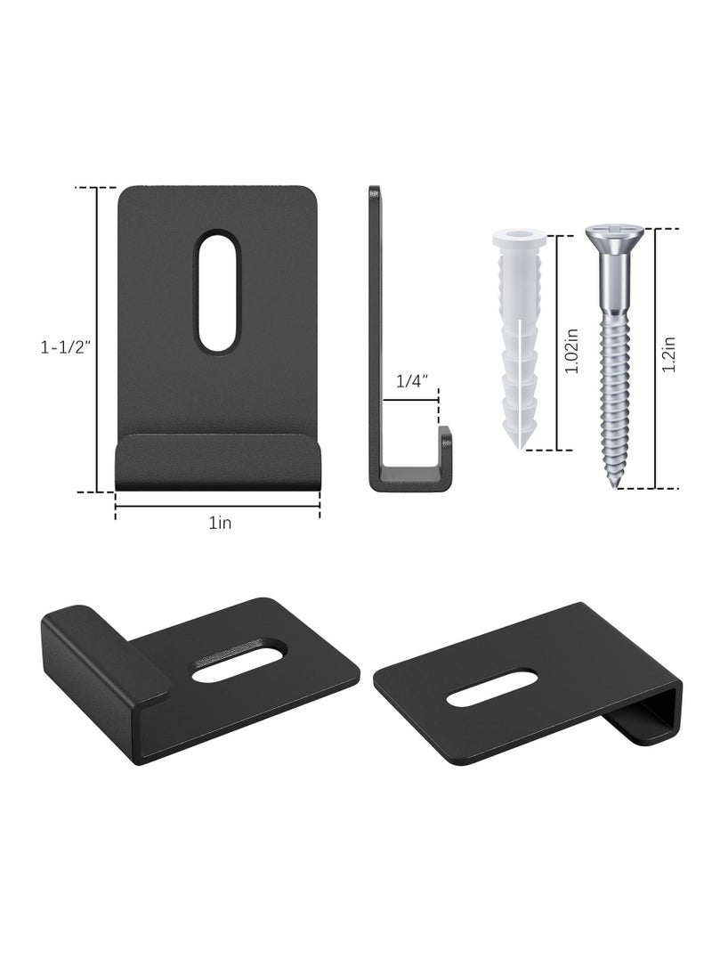 SYOSI 8 Pcs Metal Mirror Clips, Wide Channel Heavy Duty Hanger Clip Kit, Large Retainer Clips with Screws for Wall Mounting Mirrors, Frameless Billboards, Tile Displays  - Image 2
