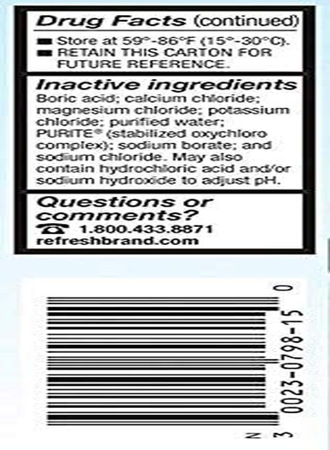 Somall Allergan Refresh Tears Size .5z Allergan Refresh Tears Eye Drops For Mild To Moderate Dry Eyes - Image 4