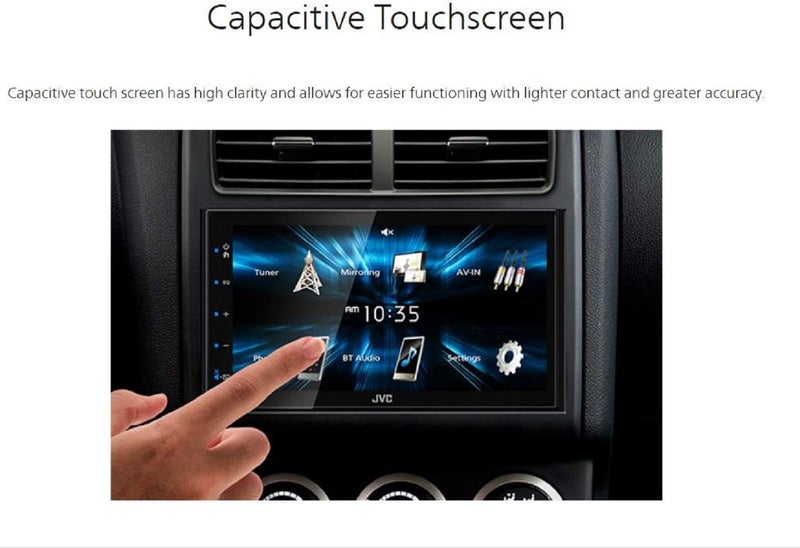 JVC KW-M150BT Bluetooth Car Stereo Receiver with USB Port – 6.75" Touchscreen Display - AM/FM Radio - MP3 Player Double DIN – 13-Band EQ (Black) - Image 5